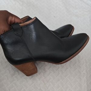 Madewell Billie Black Leather Ankle Booties Classic Minimalist Closet Staple